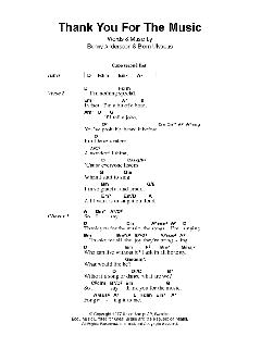 Thank You For The Music von ABBA (Download) 