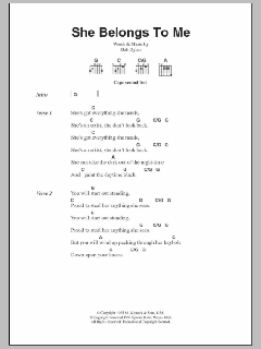 She Belongs To Me von Bob Dylan (Download) 