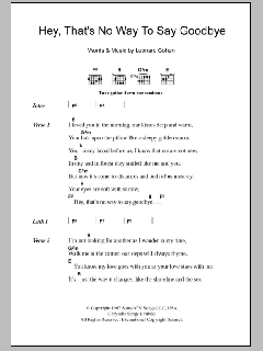 Hey, That's No Way To Say Goodbye von Leonard Cohen (Download) 