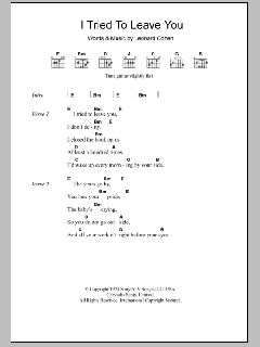 I Tried To Leave You von Leonard Cohen (Download) 