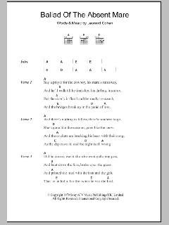 Ballad Of The Absent Mare von Leonard Cohen (Download) 