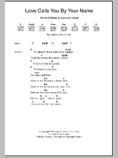 Love Calls You By Your Name von Leonard Cohen (Download) 