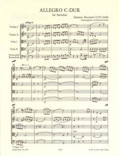 Allegro in C-Dur von Gaetano Donizetti für Streichorchester im Alle Noten Shop kaufen (Partitur)