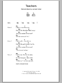 Teachers von Leonard Cohen (Download) 