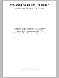 Why Don't We Do It In The Road (Download) 