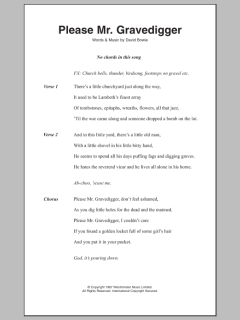 Please Mr. Gravedigger von David Bowie (Download) 