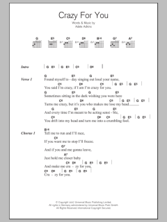 Crazy For You von Adele (Download) 