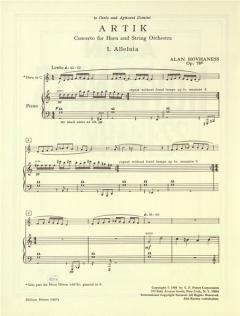 Artik op. 78a von Alan Hovhaness für Horn und Klavier