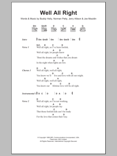 Well All Right von Buddy Holly (Download) 