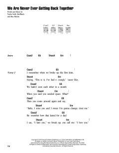 We Are Never Ever Getting Back Together von Taylor Swift (Download) 