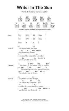 Writer In The Sun von Donovan (Download) 