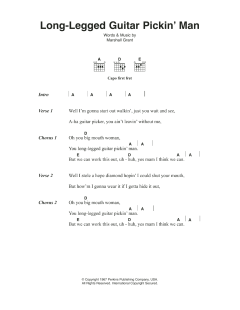 Long Legged Guitar Pickin' Man von Johnny Cash (Download) 