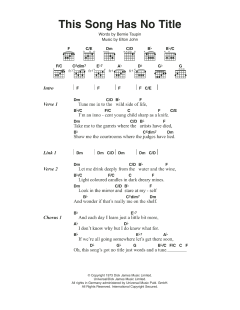 This Song Has No Title von Elton John (Download) 