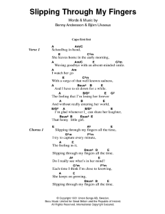 Slipping Through My Fingers von ABBA (Download) 