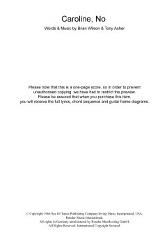 Caroline, No (Download) 