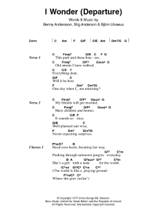 I Wonder (Departure) von ABBA (Download) 