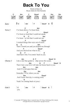 Back To You von Bryan Adams (Download) 