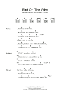 Bird On The Wire (Bird On A Wire) von Leonard Cohen (Download) 