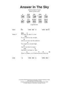 Answer In The Sky von Elton John (Download) 