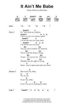 It Ain't Me Babe von Bob Dylan (Download) 