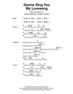Gonna Sing You My Lovesong von ABBA (Download) 