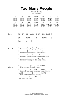Too Many People von Paul McCartney (Download) 