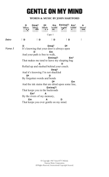 Gentle On My Mind von Glen Campbell (Download) 