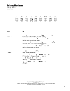 So Long Marianne von Leonard Cohen (Download) 