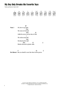 My Boy Only Breaks His Favorite Toys von Taylor Swift (Download) 