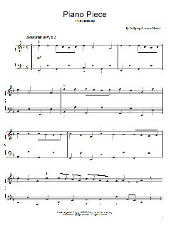 Piano Piece (Klavierstuck) von Wolfgang Amadeus Mozart (Download) 