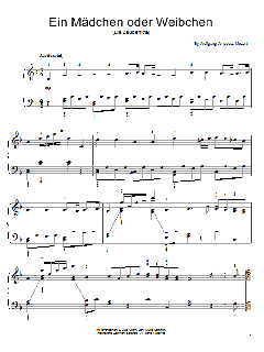 Ein Madchen Oder Weibchen von Wolfgang Amadeus Mozart (Download) 