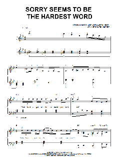 Sorry Seems To Be The Hardest Word von Elton John (Download) 