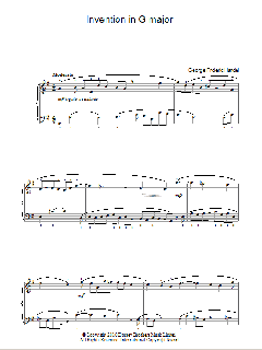 Invention In G von George Frideric Handel (Download) 