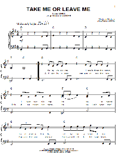 Take Me Or Leave Me von Jonathan Larson (Download) 