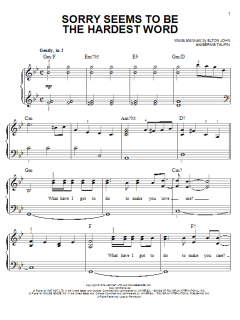 Sorry Seems To Be The Hardest Word von Elton John (Download) 