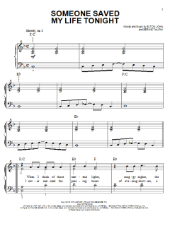 Someone Saved My Life Tonight von Elton John (Download) 