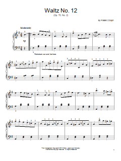 Waltz No. 12, Op. 70, No. 2 von Frédéric Chopin (Download) 