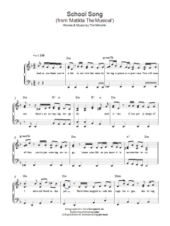 School Song (From 'Matilda The Musical') von Tim Minchin (Download) 