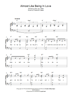 Almost Like Being In Love von Alan Jay Lerner (Download) 