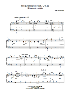 Moments musicaux Op.16, No.3 Andante cantabile (Download) 