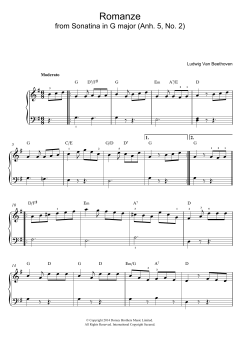 Romanze From Sonatina In G Major von Ludwig van Beethoven (Download) 