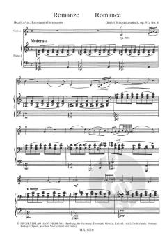 Romanze op. 97a Nr. 8 von Dmitri Schostakowitsch für Violine und Klavier im Alle Noten Shop kaufen