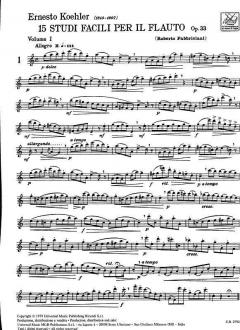 Studi Op. 33 Vol. 1 for Flute 15 Studi Facili von Ernesto Köhler 