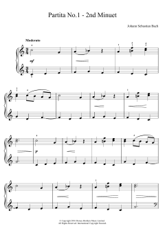 Partita No. 1 - 2nd Minuet von Johann Sebastian Bach (Download) 
