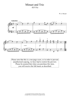 Minuet And Trio K.315a von Wolfgang Amadeus Mozart (Download) 