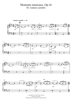 Moments musicaux Op.16, No.3 Andante cantabile (Download) 