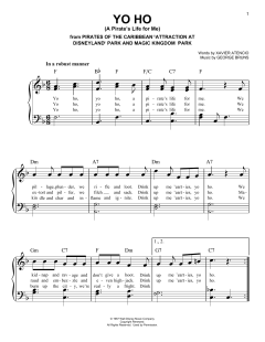 Yo Ho (A Pirate's Life For Me) von George Bruns (Download) 