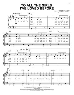 To All The Girls I've Loved Before von Hal David (Download) 