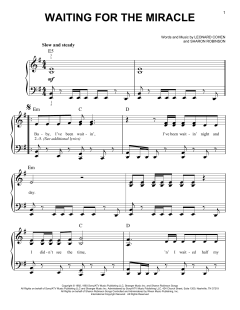 Waiting For The Miracle von Leonard Cohen (Download) 