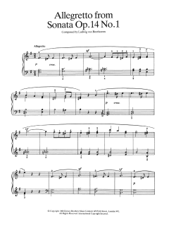 Allegretto from Sonata Op. 14, No. 1 von Ludwig van Beethoven (Download) 